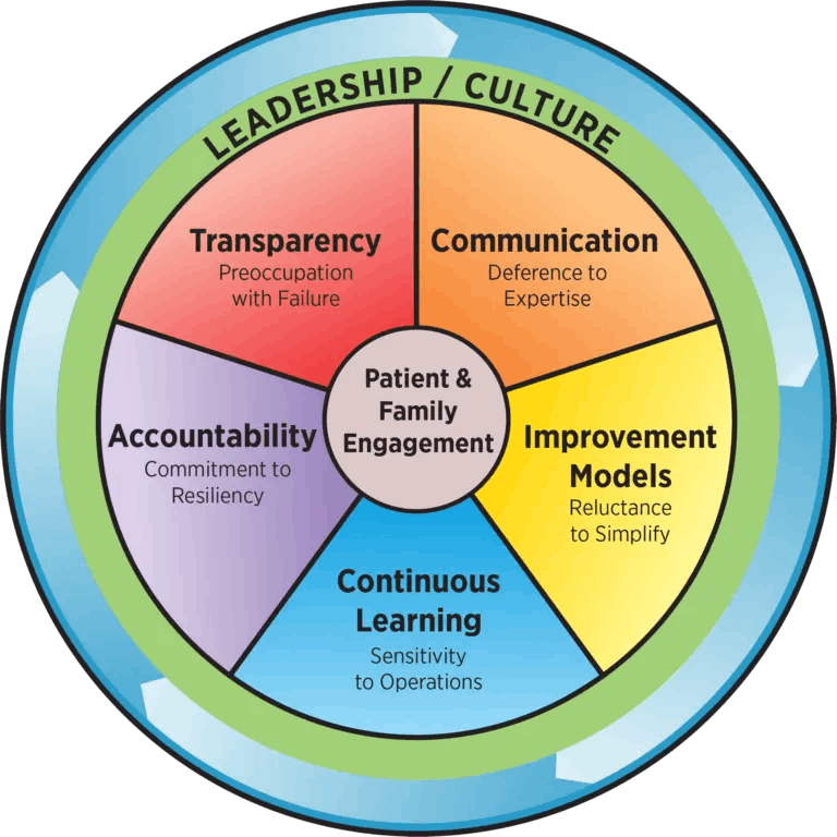 MHA Roadmap Graphic demonstrating the six pillars of leadership and culture